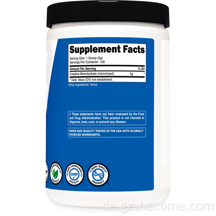 Kreatinmonohydratmikronisierter Pulver 500G Proteinpulver